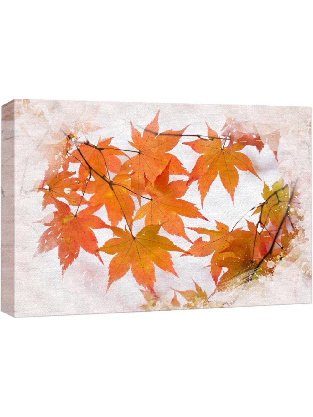 Colorful Fall Maple Leaves Canvas Print Wall Art - Rustic Nature Photography